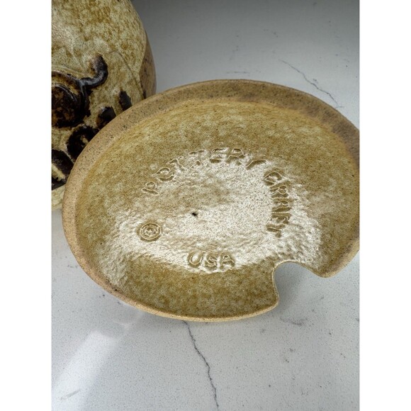 Vintage Pottery Craft USA Honey Pot With Bear Jar Lid And Dipper - Picture 5 of 9